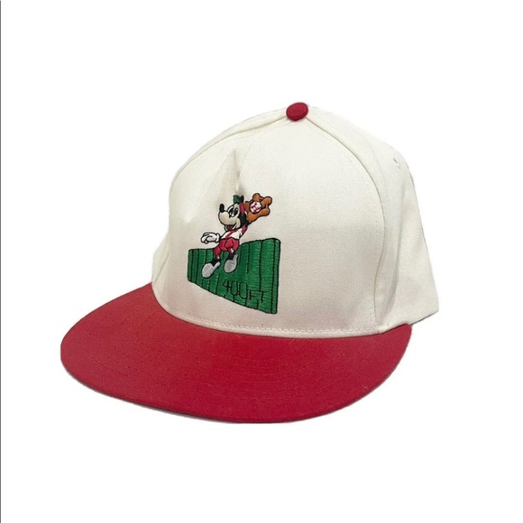 Vintage 1990s Mickey Mouse 400 Feet Baseball Snapback Hat Roman Made in USA - Picture 3 of 5